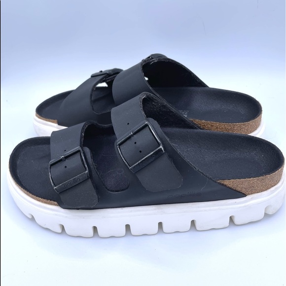 Birkenstock, Papillo, Black Grosgrain Fabric Platform Sandals - Picture 2 of 6